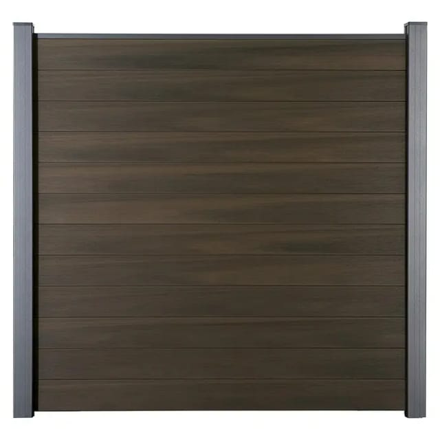 GroJa Steckzaun Solid Quadratisch 180 cm x 180 cm x 1,9 cm Walnuss