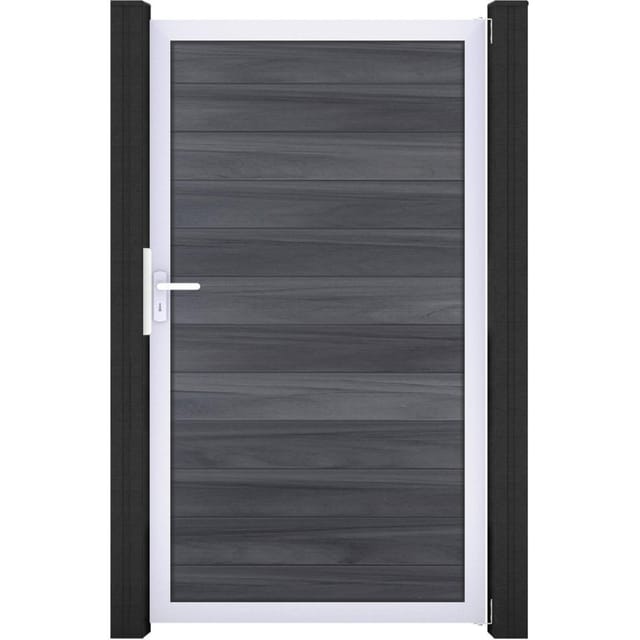 GroJa Steckzaun Solid Tor Universal 100 cm x 180 cm Steingrau