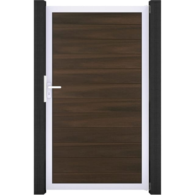 GroJa Steckzaun Solid Tor Universal 100 cm x 180 cm Walnuss