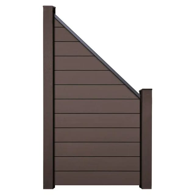 GroJa Steckzaun Solid Abgeschrägt 90 cm x 180/90 cm x 1,9 cm Terra