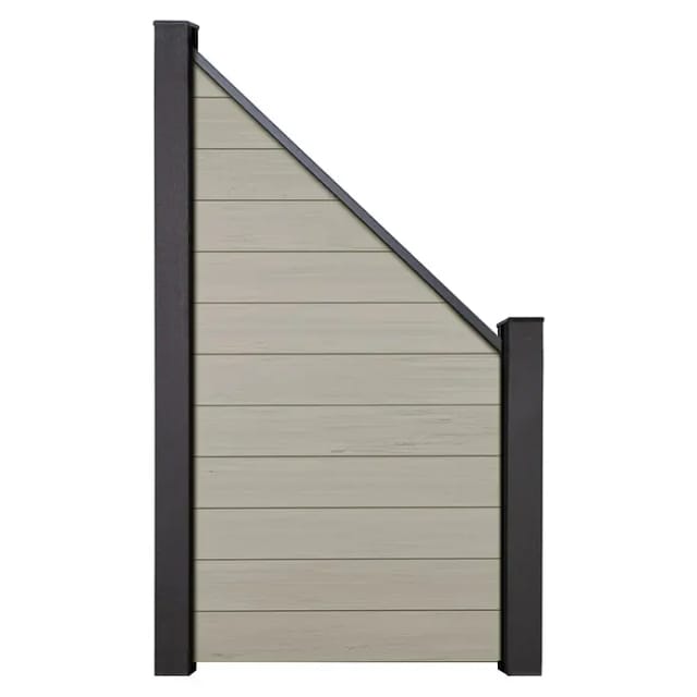 GroJa Steckzaun Solid Abgeschrägt 90 cm x 180/90 cm x 1,9 cm Bi-Color Sand