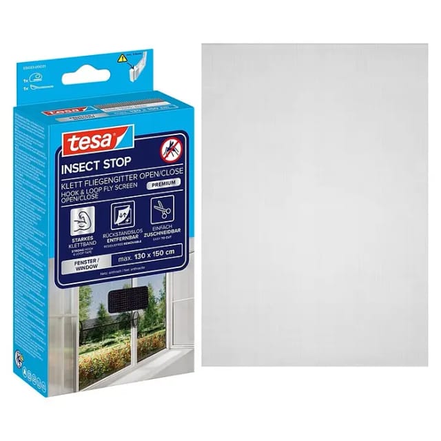 tesa® Insect Stop Klett Fliegengitter Fenster Open/Close anthrazit