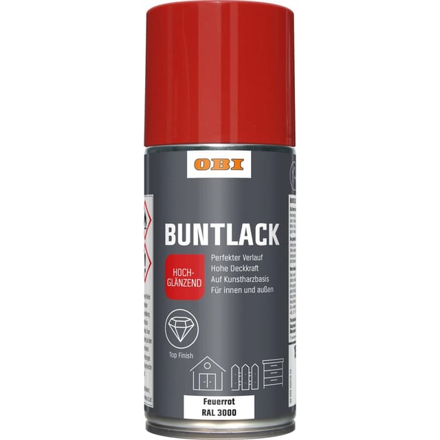 OBI Buntlack Spray RAL 3000 Feuerrot hochglänzend 150 ml