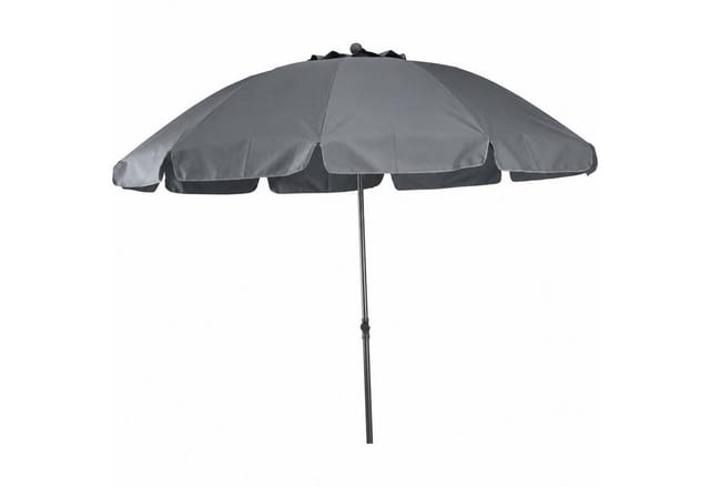 Siena Garden Marktschirm Ø 200 cm Grau mit Push-Up Mechanik