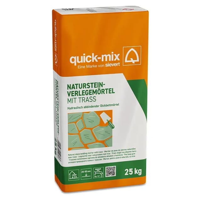 Quick-Mix Naturstein-Verlegemörtel mit Trass 25 kg