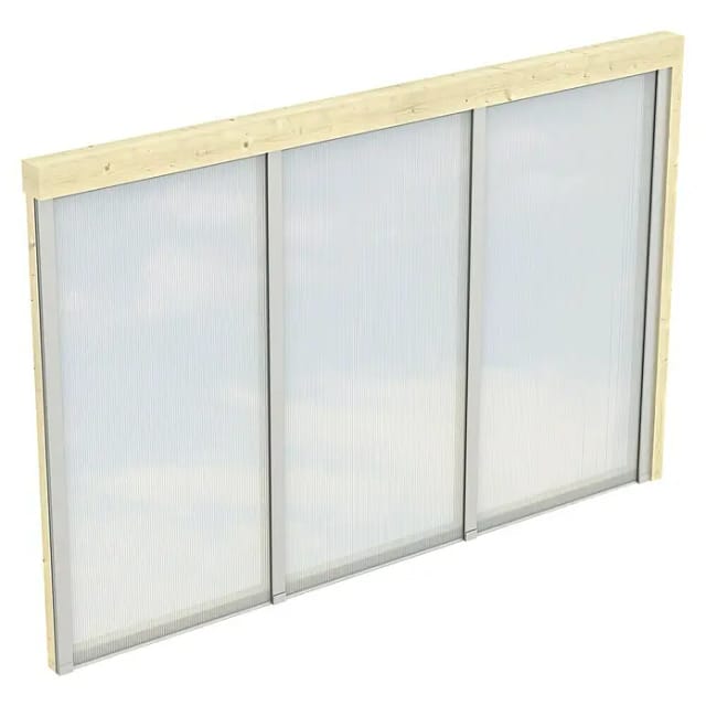 Skan Holz Polycarbonat Seitenwand für Terrassenüberdachung 350/339 cm Tiefe