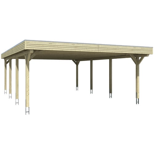 Skan Holz Flachdach-Doppelcarport Spessart 611 cm x 846 cm