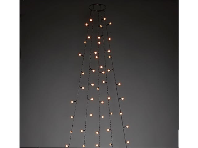 LED Baummantel mit Ring mit Globes 200 bernsteinfarbene LEDs innen