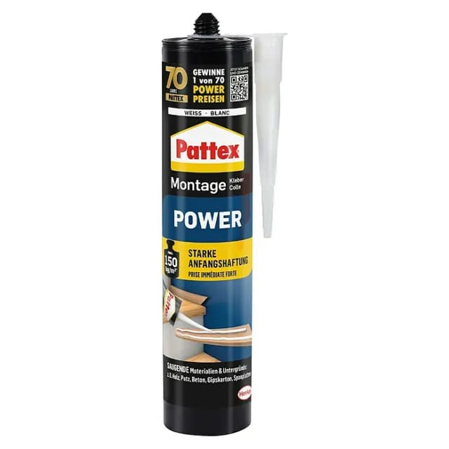 Pattex Baukleber Montagekleber Power Kartusche starke Anfangshaftung 370 g