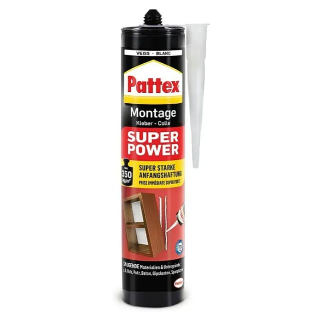 Pattex Baukleber Montagekleber Super Power Kartusche starke Anfangshaftung 370 g