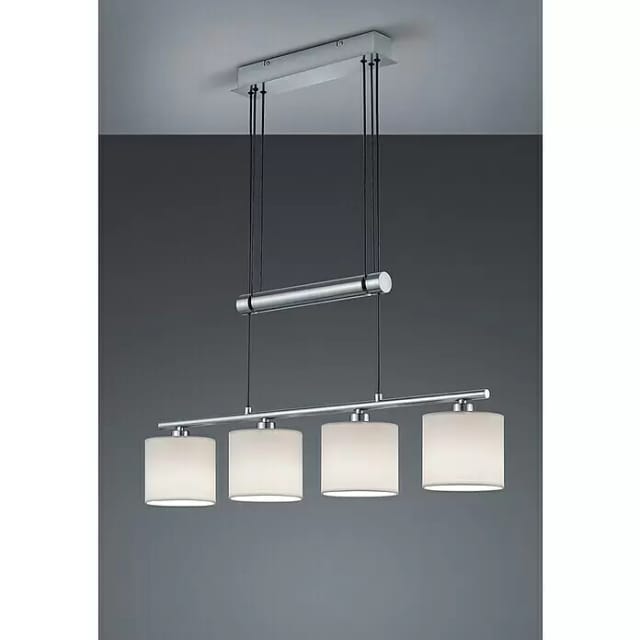 Trio Pendelleuchte Garda Nickel matt-Weiß