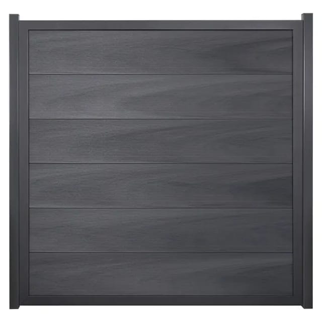 GroJaViento Zaunelement Steingrau co-extrudiert 180 x 180 cm Rahmen: Anthrazit