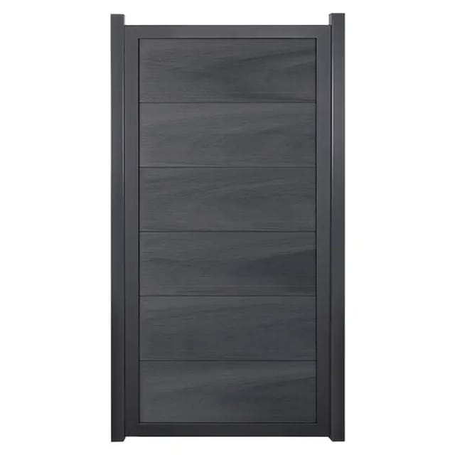 GroJaViento Zaunelement Steingrau co-extrudiert 90x180 cm Rahmen: Anthrazit