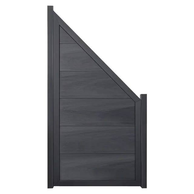 GroJaViento Zaunelement Steingrau co-extrudiert 90x180/90 cm Rahmen: Anthrazit