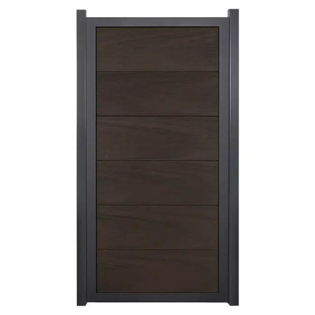 GroJaViento Zaunelement Walnuss co-extrudiert 90x180 cm Rahmen: Anthrazit DB703
