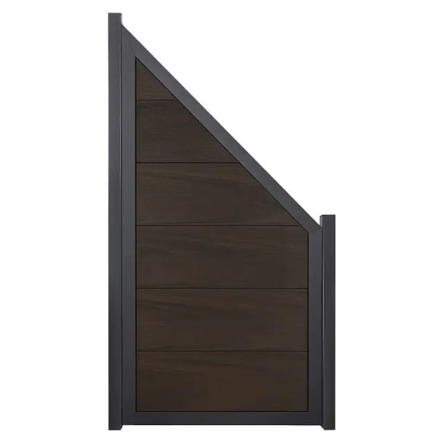 GroJaViento Zaunelement Walnuss co-extrudiert 90x180/90 cm Rahmen: Anthrazit