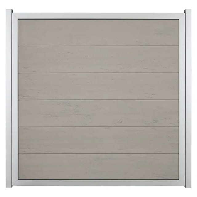 GroJaViento Zaunelement Bi-Color Sand 180 x 180 cm Rahmen: Silber