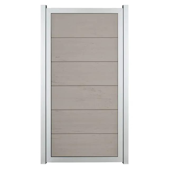 GroJaViento Zaunelement Bi-Color Sand 90x180 cm Rahmen: Silber