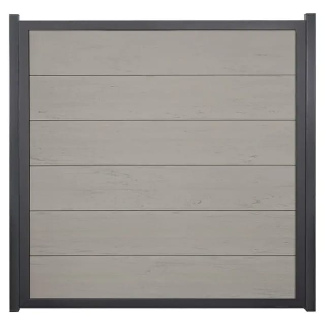 GroJaViento Zaunelement Bi-Color Sand 180 x 180 cm Rahmen: Anthrazit