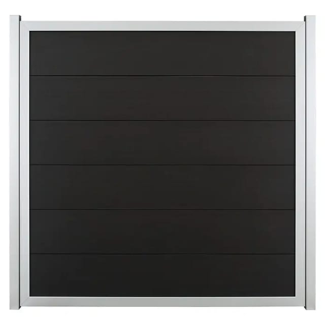 GroJaViento Zaunelement Anthrazitgrau 180 x 180 cm Rahmen: Silber