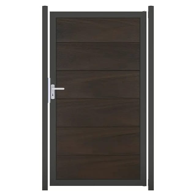 GroJaViento Zauntor Walnuss co-extrudiert 100x180 cm Rahmen: Anthrazit DB703