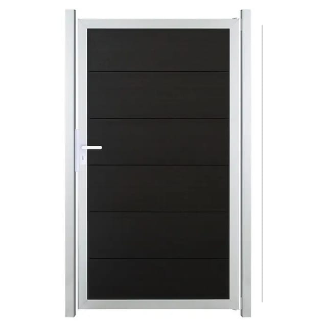 GroJaViento Zauntor Anthrazitgrau 100x180 cm Rahmen: Silber