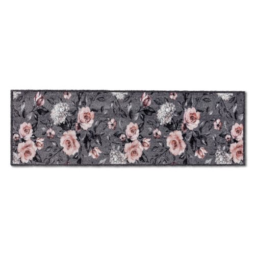 Astra Sauberlaufmatte Pure und Soft 50 cm x 150 cm Blumen Grau