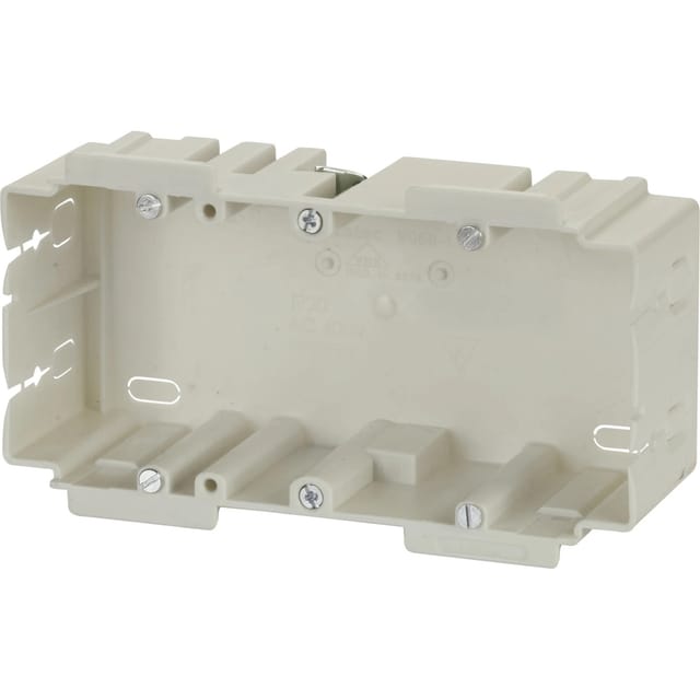 Einbaudose 2-fach für Brüstungskanäle 47 mm x 142 mm x 68,4 mm Weiß