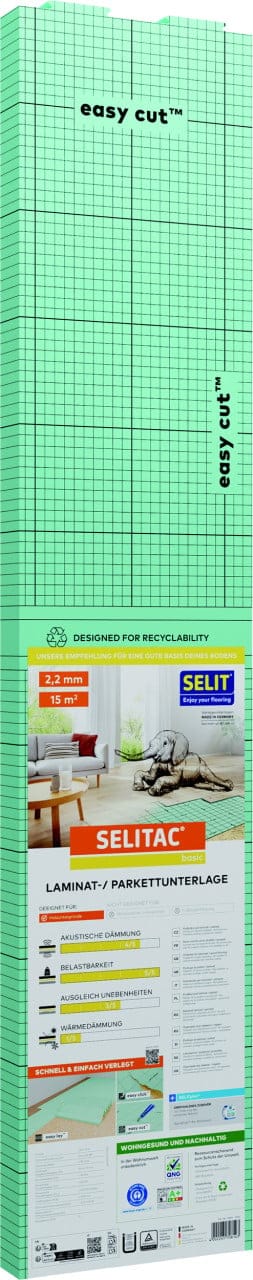 Selitac® Trittschalldämmung für Parkett und Laminat 2,2 mm 15 m²