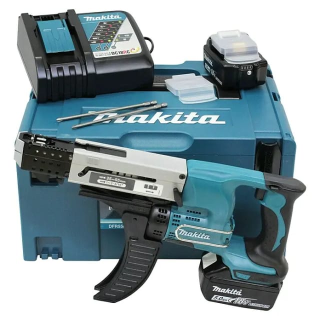 Makita Akkuschrauber DFR550RTJ inkl. 5 Ah Akkus mit Koffer