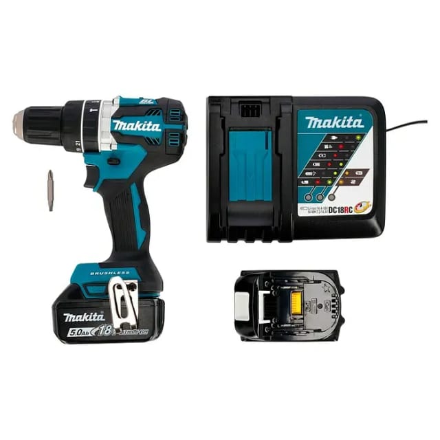 Makita Akku-Schlagbohrschrauber DHP484RTJ inkl. 5 Ah Akkus mit Koffer