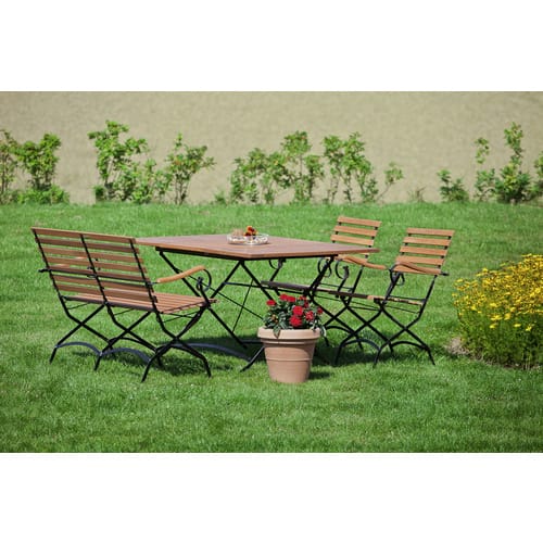 Merxx Schlossgarten Set 4-tlg. Gartentisch Ausziehbar 100/150 x 90 cm