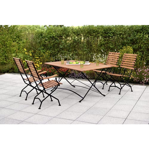 Merxx Schlossgarten Set 5-tlg. 4 Klappsessel Gartentisch 160 x 90 cm