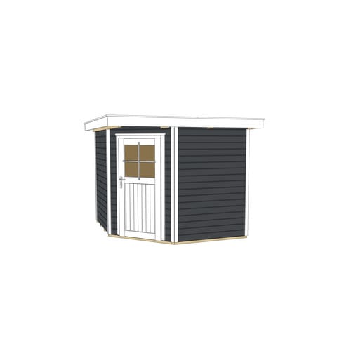 weka Holz-Gartenhaus Angolo A Flachdach Anthrazit 209 x 205 cm