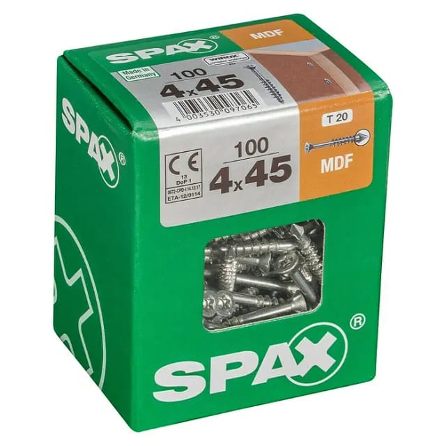 Spax Senkkopf Universalschraube T-Star plus-Antrieb Ø 4 mm x 45 mm 100 Stück