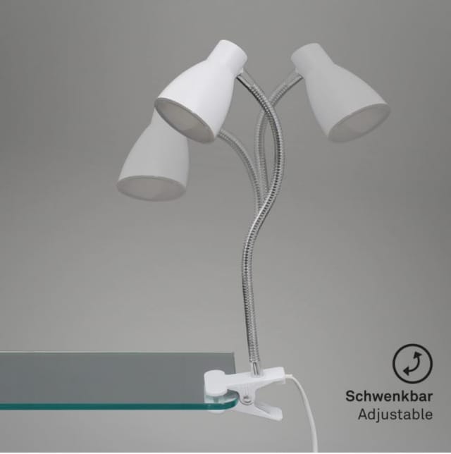 Briloner LED-Klemmleuchte Grip Weiß
