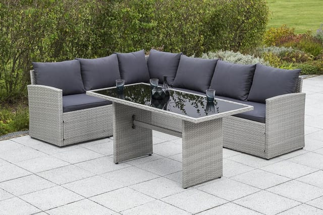 Merxx Lanzarote Eck-Set Eckbank mit Gartentisch 145 x 70 cm