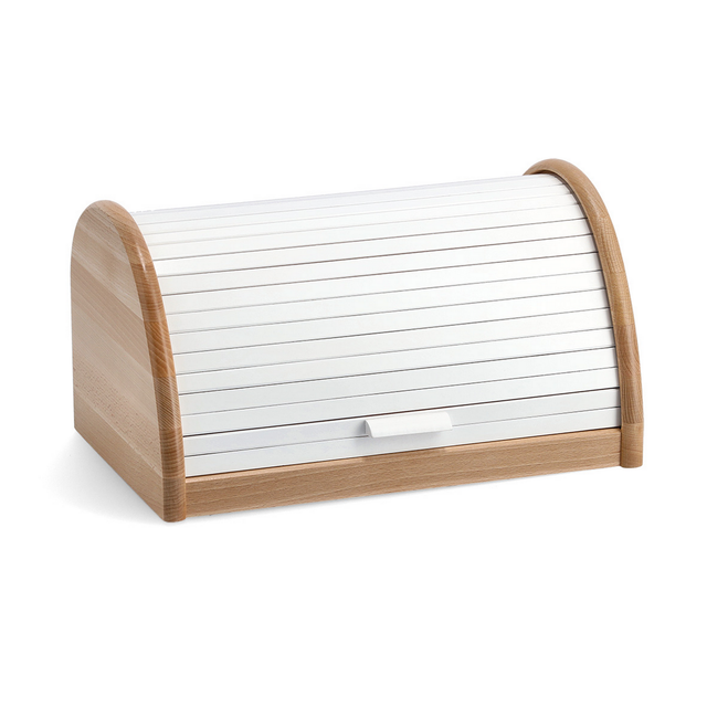 Zeller Rollbrotkasten Buche 21 cm x 25 cm x 39 cm Weiß