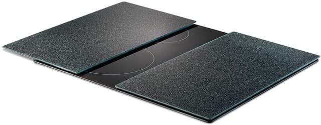 Zeller Herdabdeck-/Schneideplatten-Set Granit-Optik 2-teilig Anthrazit