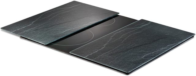 Zeller Herdabdeck-/Schneideplatten-Set Schiefer-Optik 2-teilig Anthrazit