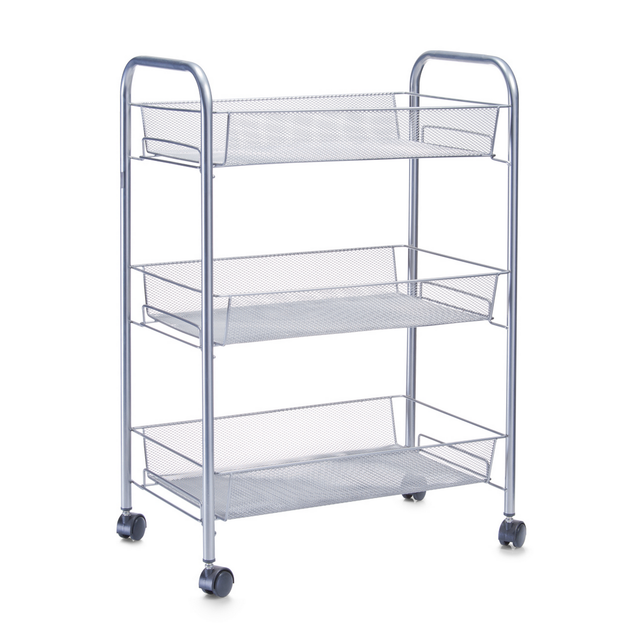 Zeller Rollwagen Mesh 62,5 cm x 26 cm x 44 cm Silber