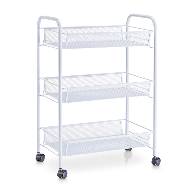 Zeller Rollwagen Mesh 62,5 cm x 26 cm x 44 cm Weiß