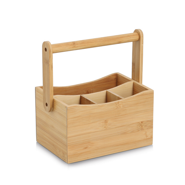 Zeller Utensilienhalter mit Tragegriff Bambus 23 cm x 14 cm x 21,5 cm Natur