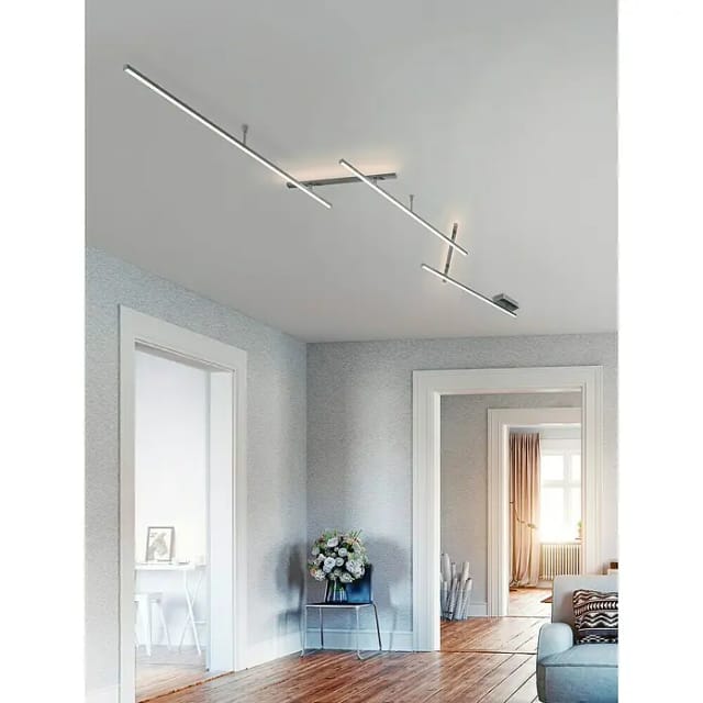 Trio LED-Deckenleuchte Indira Nickel matt