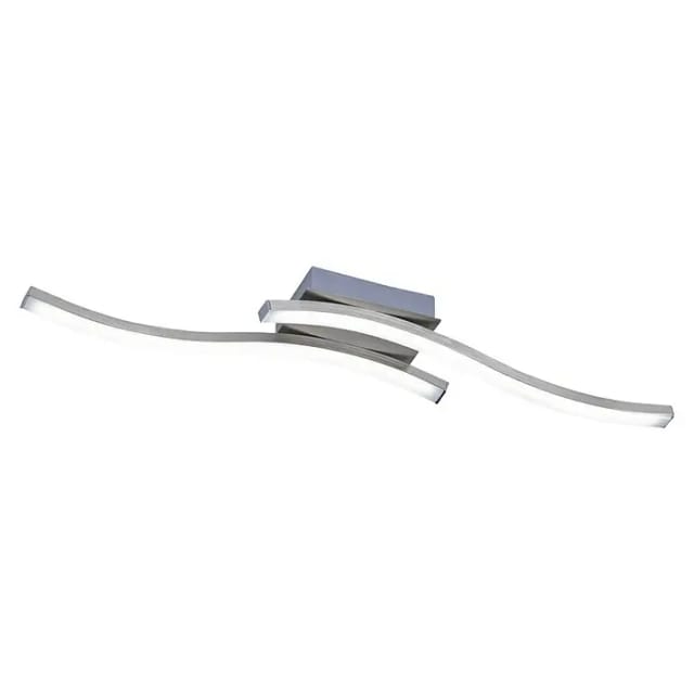 LED-Deckenleuchte Route 2-flammig Nickel matt