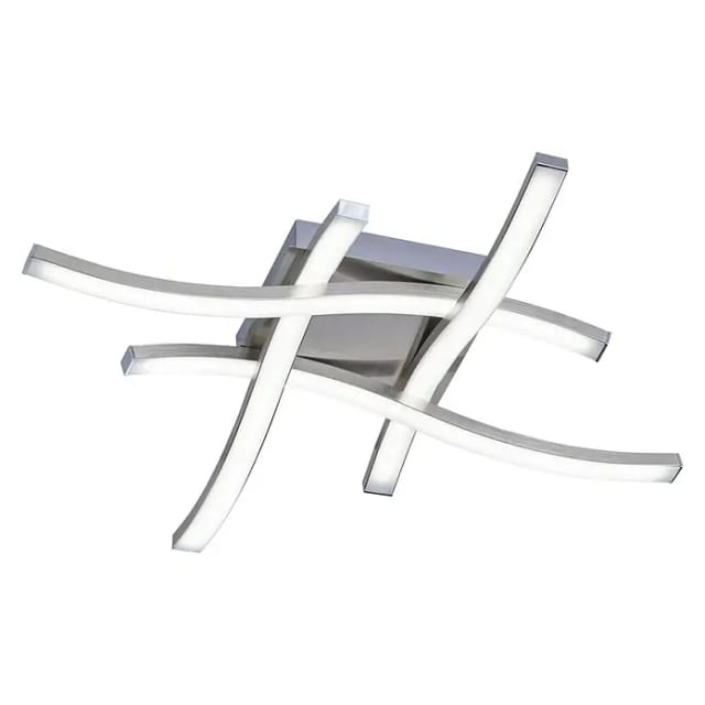 LED-Deckenleuchte Route 4-flammig 46 cm x 46 cm Nickel matt