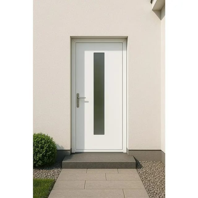 Kunststoff-Nebeneingangstür 98 cm x 198 cm K508 Weiß Anschlag Links