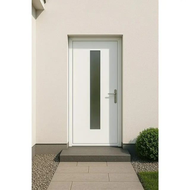 Kunststoff-Nebeneingangstür 98 cm x 198 cm K508 Weiß Anschlag Rechts