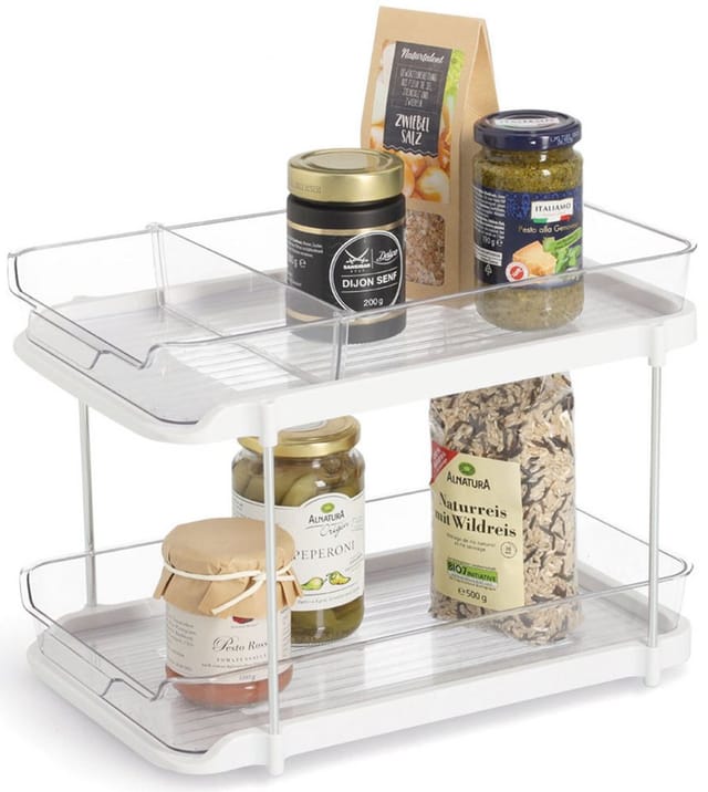 Zeller Etagenregal Kunststoff 23,5 cm x 21,3 cm x 33,3 cm Transparent
