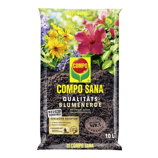 Compo Sana Qualitäts-Blumenerde Torffrei 10,